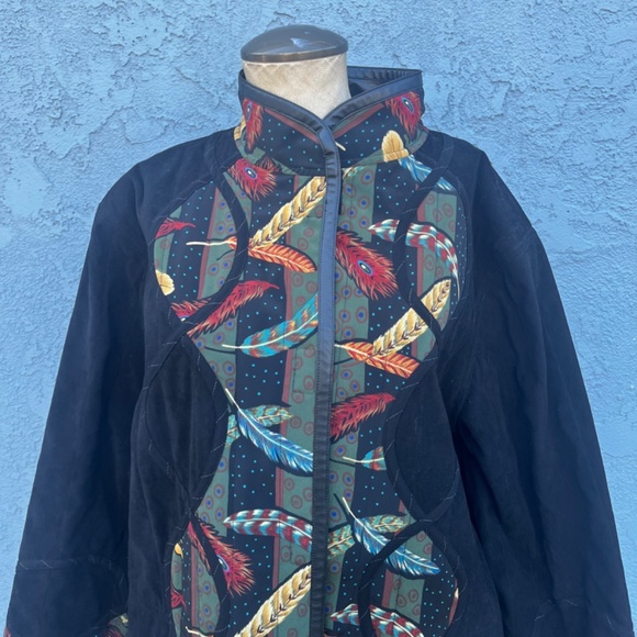 Vintage Quilted Jacket Art to wear Duster 90s Hippie Bohemian - Picture 6 of 10
